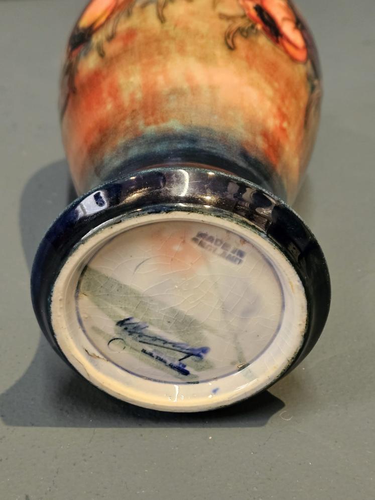 Early Moorcroft Anemone Flambe Vase - Image 6