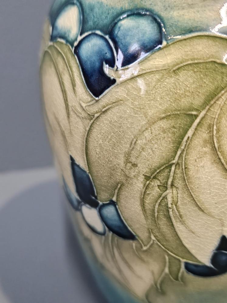 Moorcroft Leaf and Berries Celadon Vase - Image 3