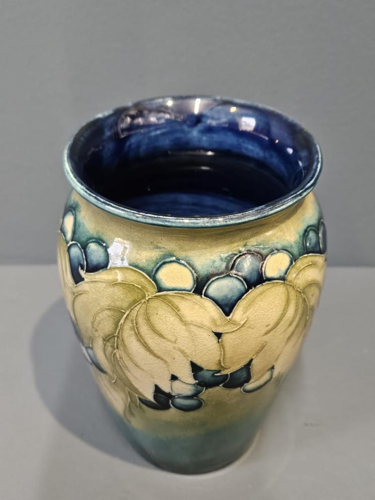Moorcroft Leaf and Berries Celadon Vase - Image 2