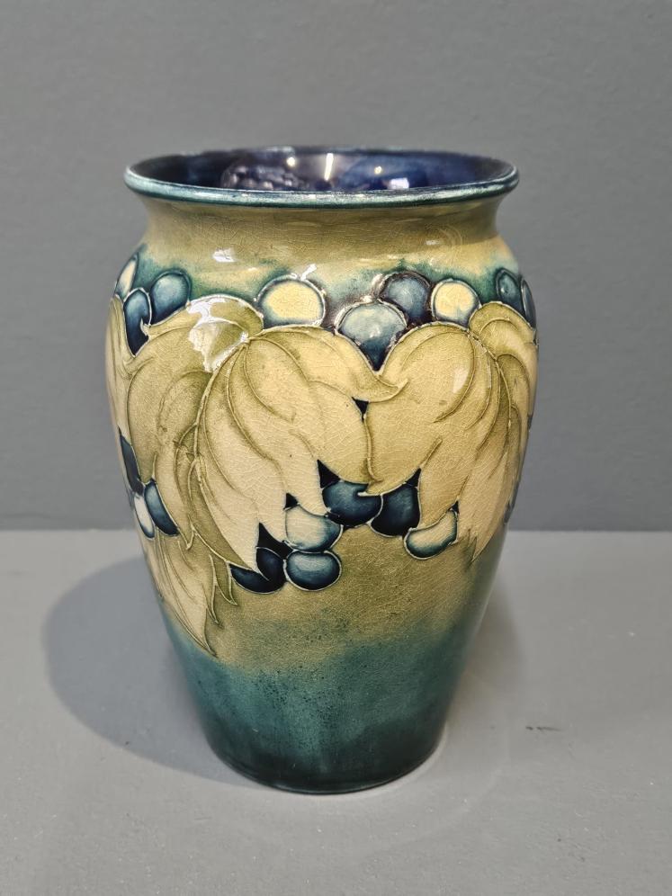 Moorcroft Leaf and Berries Celadon Vase - Image 1