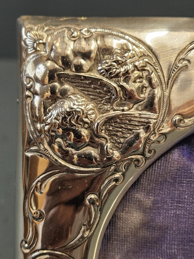 Edwardian Silver Reynolds Angels Photo Frame - Image 2