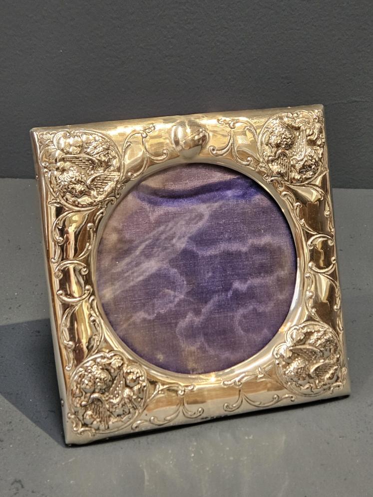 Edwardian Silver Reynolds Angels Photo Frame - Image 1