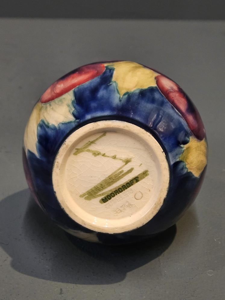 Moorcroft Pansy Vase with Rare Pale Blue Top - Image 6