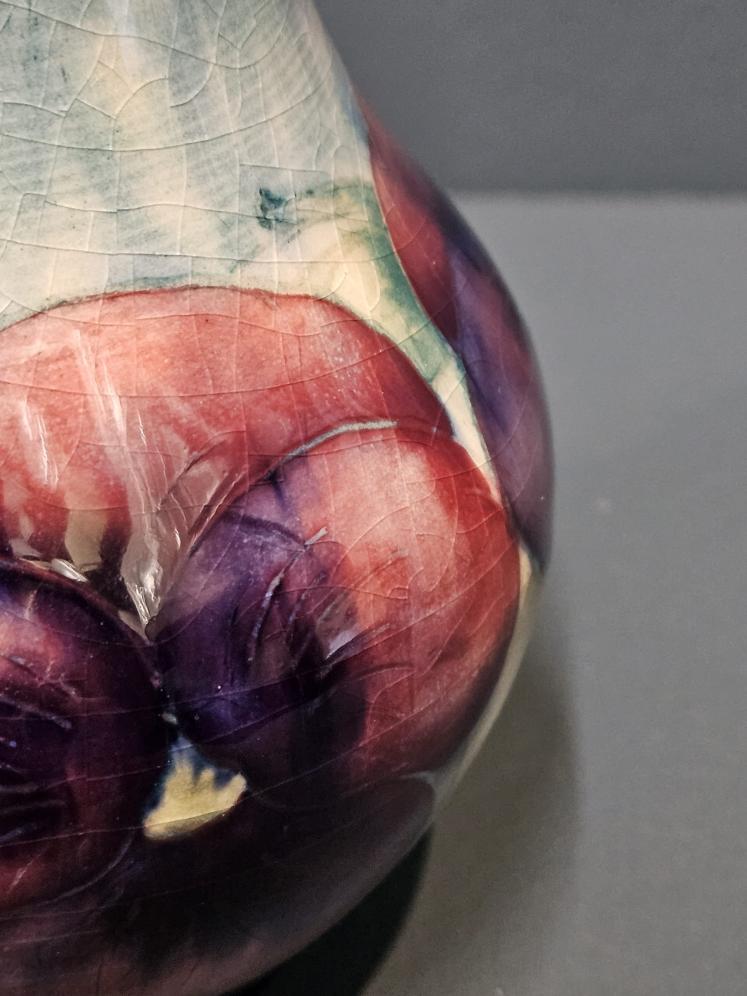 Moorcroft Pansy Vase with Rare Pale Blue Top - Image 3