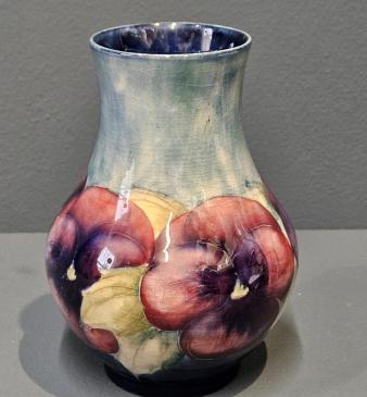 Moorcroft Pansy Vase with Rare Pale Blue Top - Image
