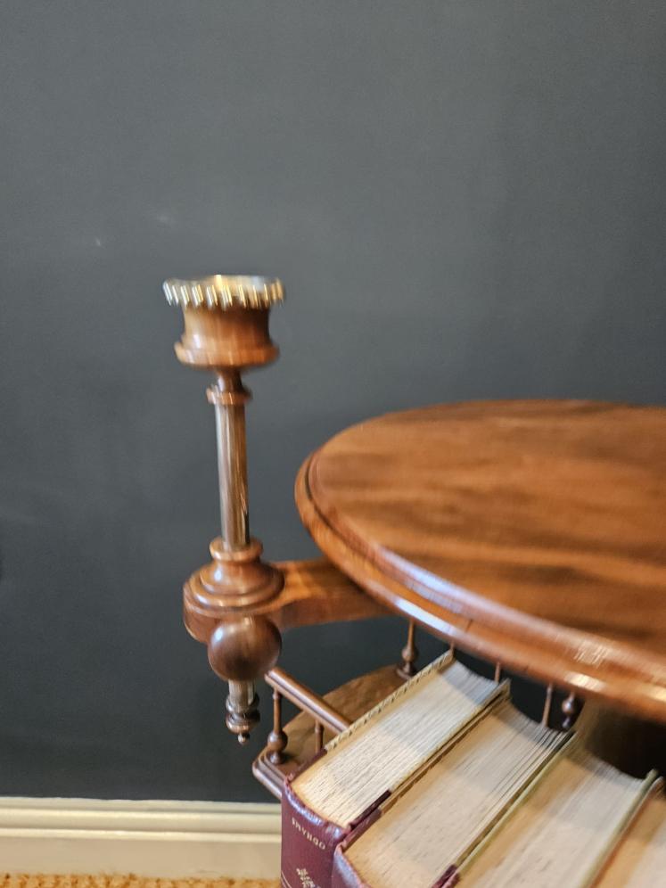 Mid Victorian Walnut Revolving Book Table  - Image 5