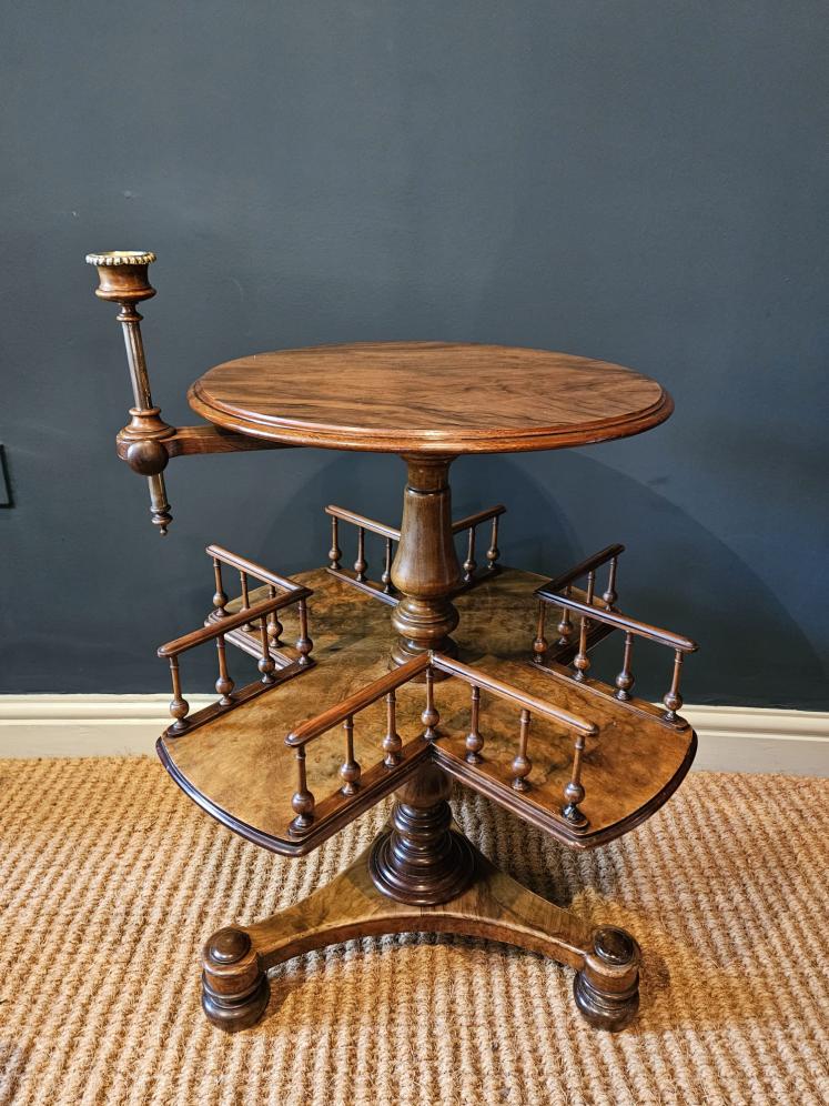 Mid Victorian Walnut Revolving Book Table  - Image 1