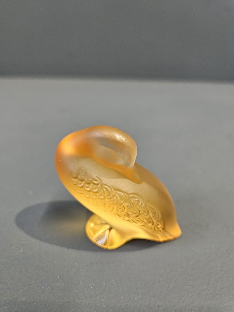 Lalique Golden Amber Preening Duck - Image 3
