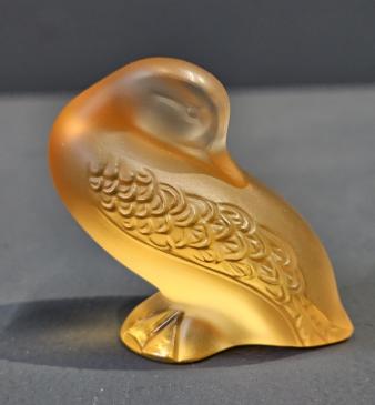 Lalique Golden Amber Preening Duck - Image