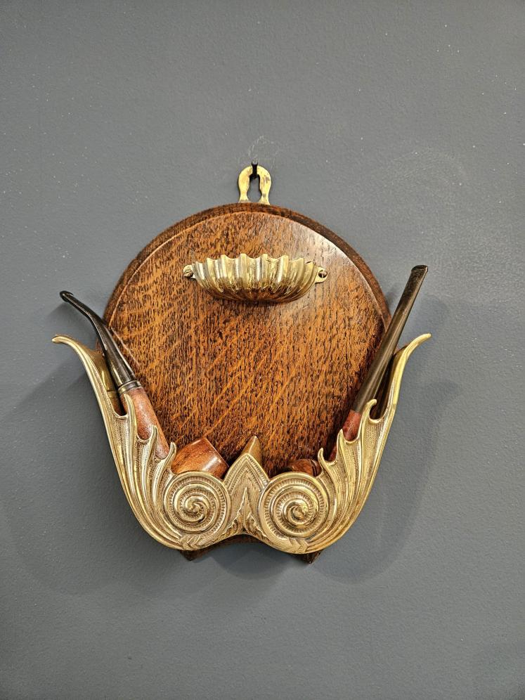 Victorian Oak and Brass Pipe Rack - Image 5