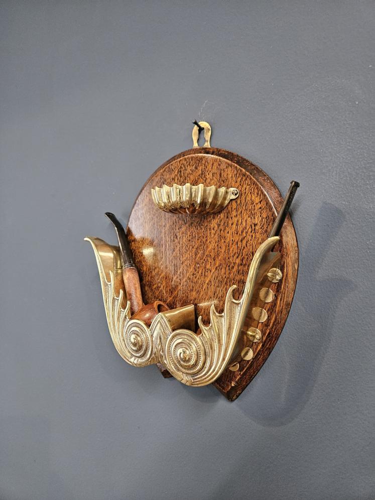 Victorian Oak and Brass Pipe Rack - Image 3