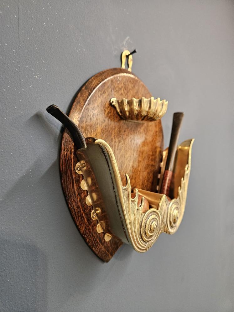 Victorian Oak and Brass Pipe Rack - Image 2