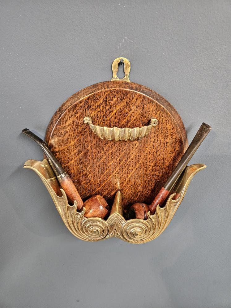 Victorian Oak and Brass Pipe Rack - Image 1