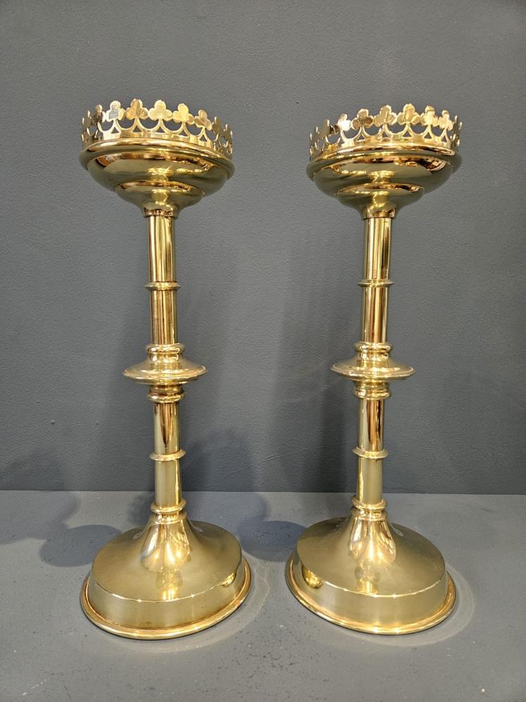 Matching Pair of Church Candlesticks - Image 1