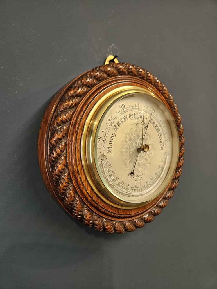 Superb Quality Victorian Silvered Dial Barometer by Hicks - Image 6