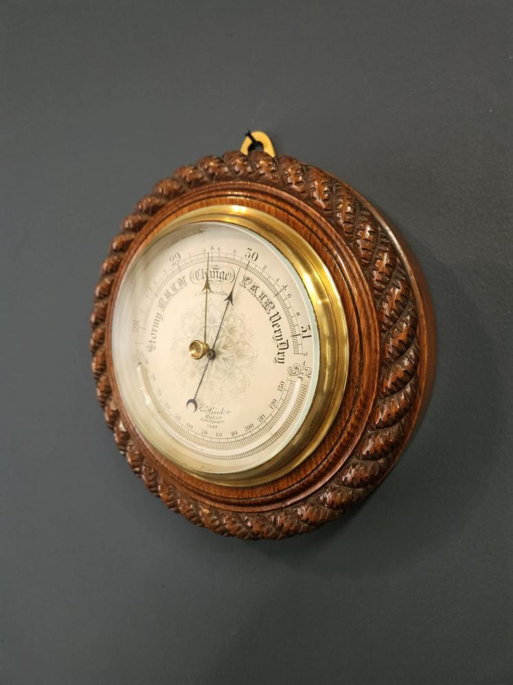 Superb Quality Victorian Silvered Dial Barometer by Hicks - Image 2