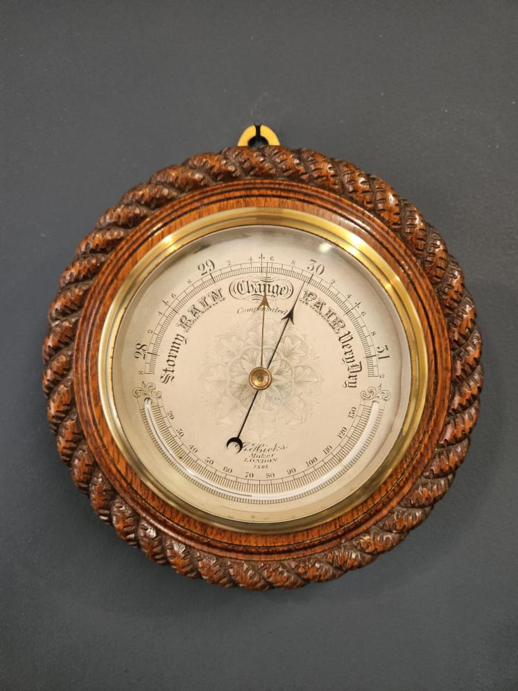 Superb Quality Victorian Silvered Dial Barometer by Hicks - Image 1