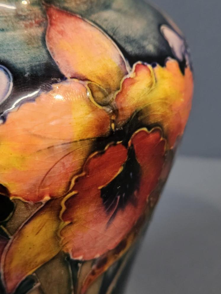 1920's Moorcroft Orchid Flambe Vase - Image 3