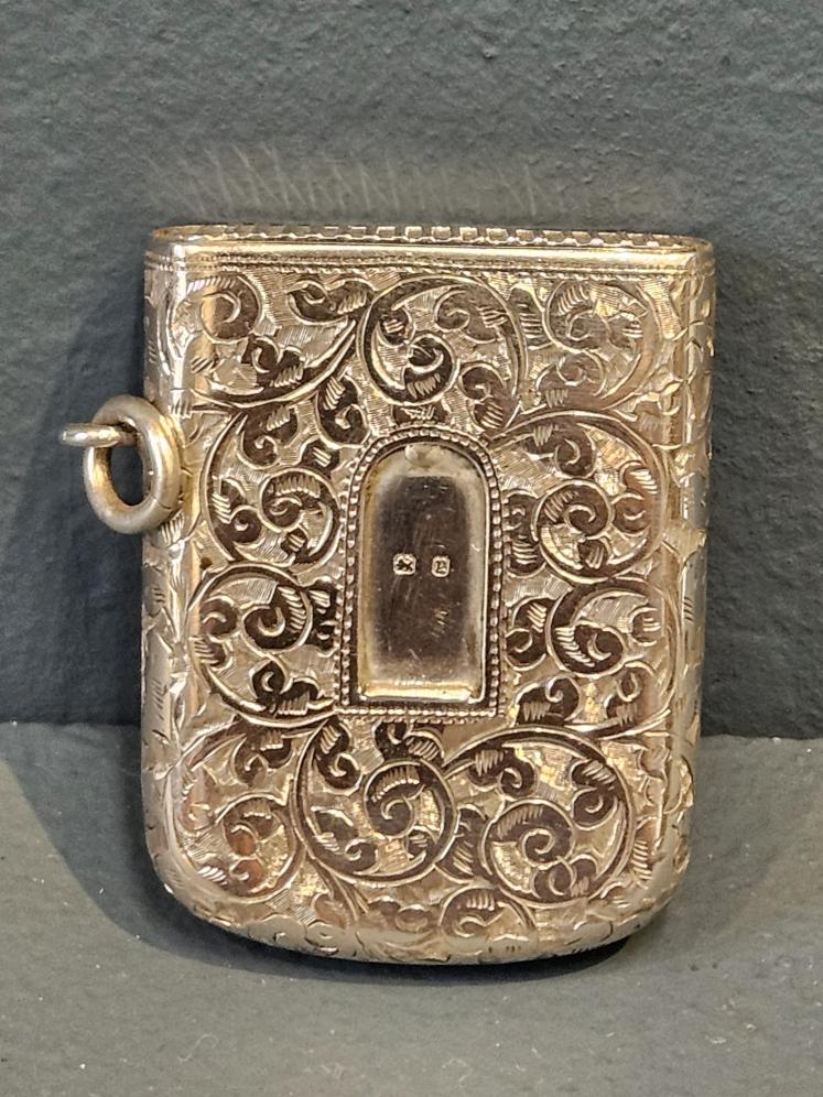 Victorian Silver Slide Opening Vesta Case - Image 1