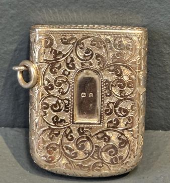 Victorian Silver Slide Opening Vesta Case