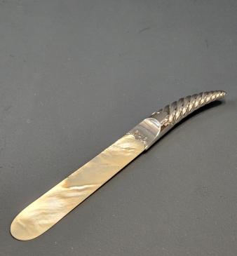 Levi & Salaman Victorian Silver and Mother of Pearl Page Turner - Image