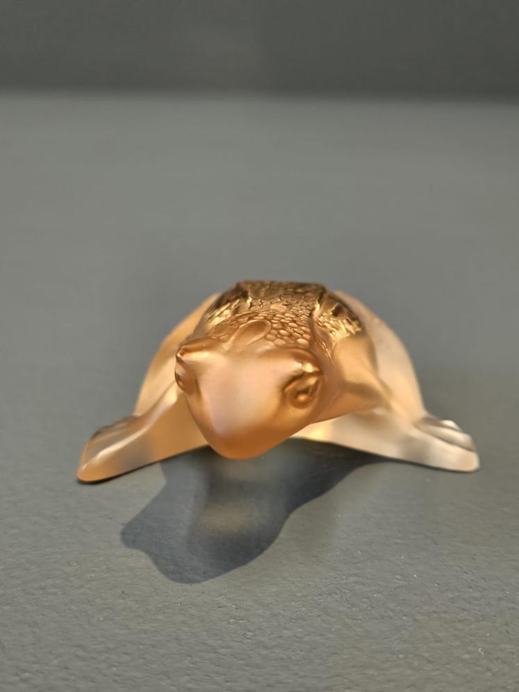 Lalique Gold and Green Leaping Frog - Image 5