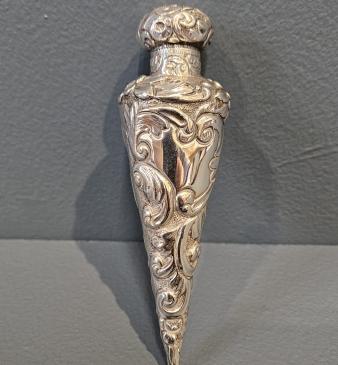 Victorian Silver Conical Shaped Scent Bottle