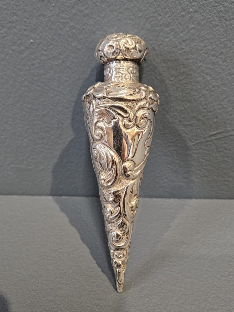 Victorian Silver Conical Shaped Scent Bottle - Image 1