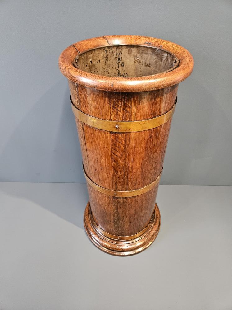 Victorian Oak Brass Bound Stick Stand  - Image 7