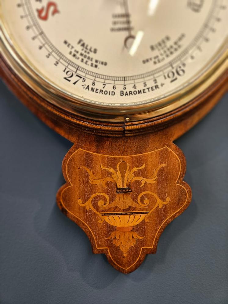 Edwardian Inlaid Banjo Barometer - Image 3