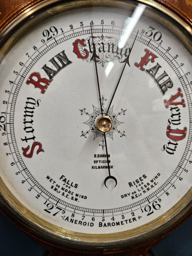 Edwardian Inlaid Banjo Barometer - Image 2