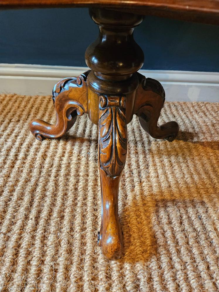 Victorian Burr Walnut Revolving Book Table - Image 3