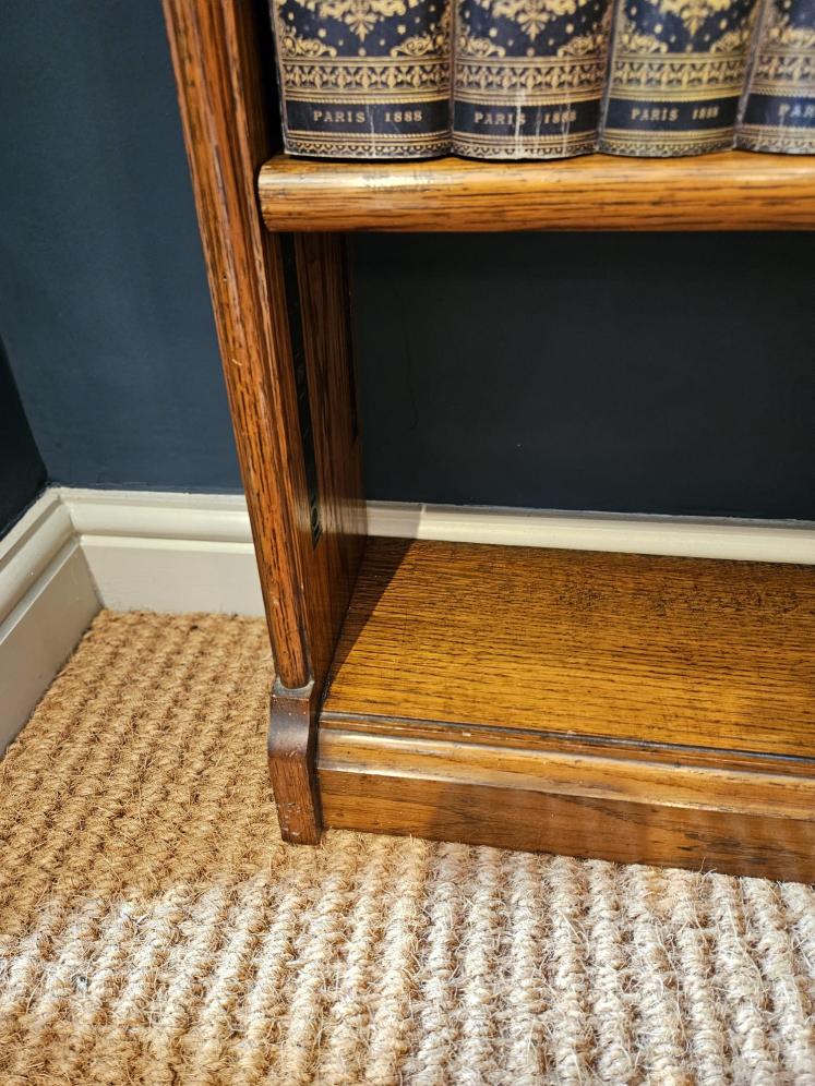 Edwardian Oak Open Bookcase - Image 5