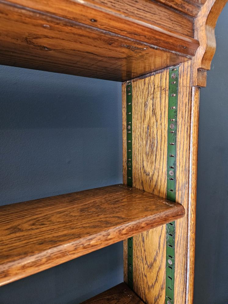 Edwardian Oak Open Bookcase - Image 3