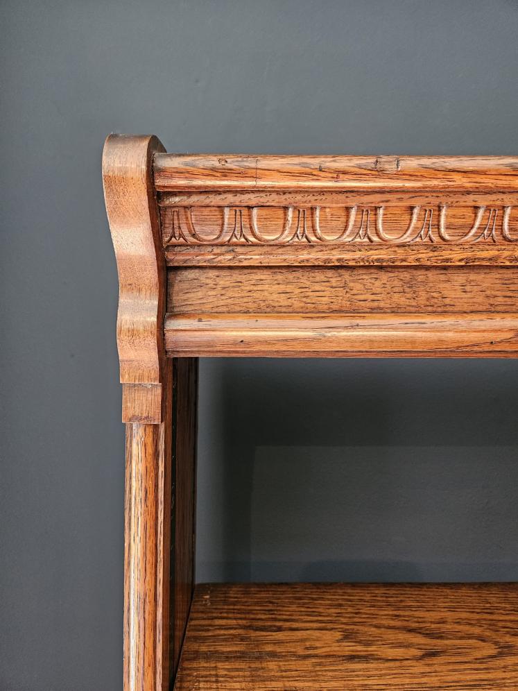 Edwardian Oak Open Bookcase - Image 2