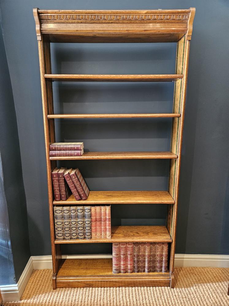 Edwardian Oak Open Bookcase - Image 1