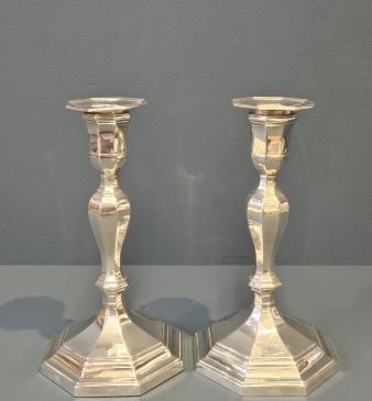Pair of George V Silver Candlesticks  - Image
