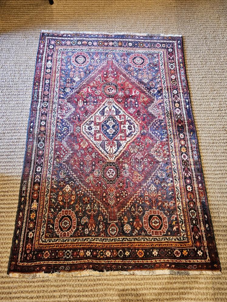 Persian Saroq Rug with Rust Background - Image 1