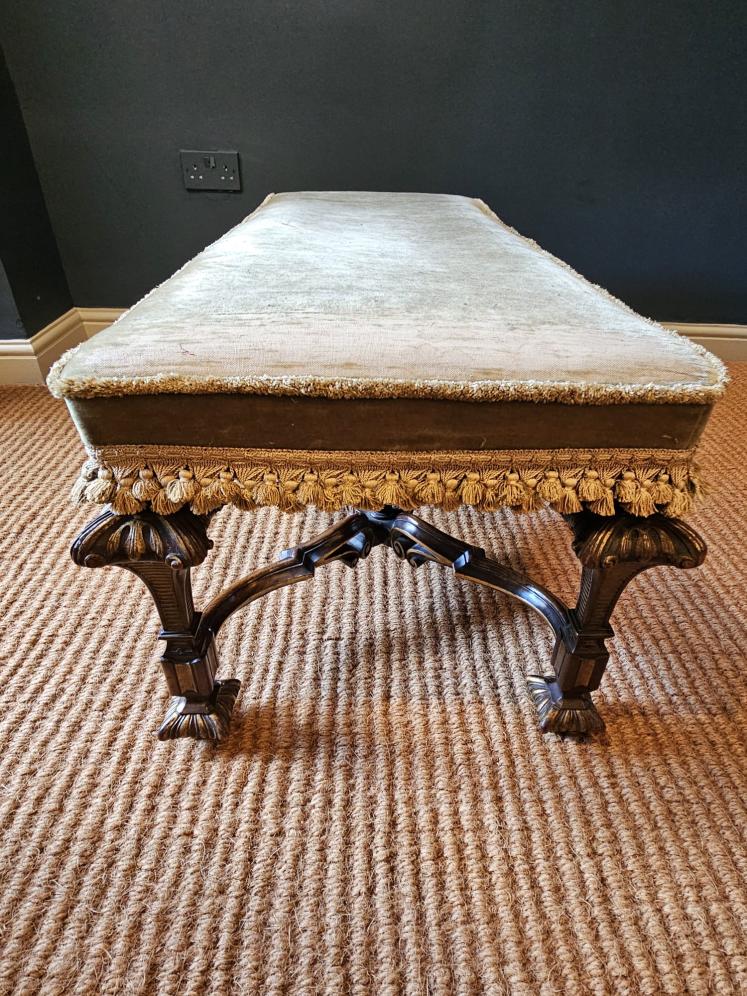 Superb Victorian Walnut and Gilt Framed Double Stool - Image 7