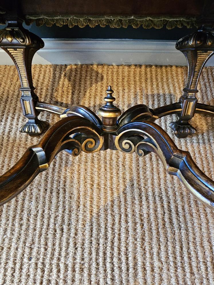 Superb Victorian Walnut and Gilt Framed Double Stool - Image 6