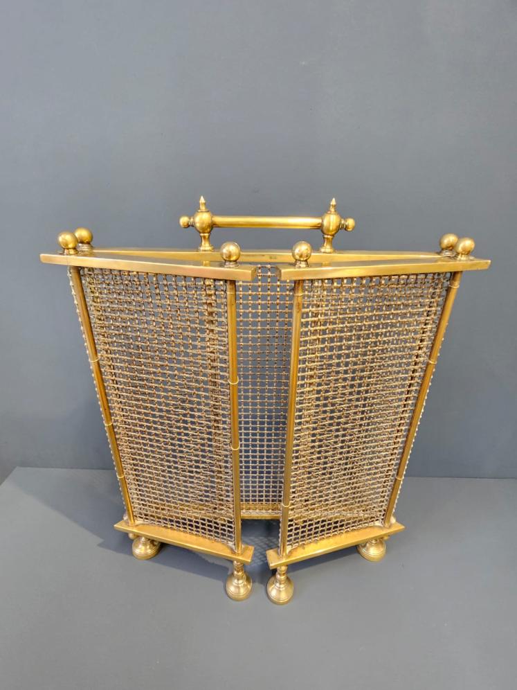 Victorian Cast Brass Framed Fire Guard - Image 9