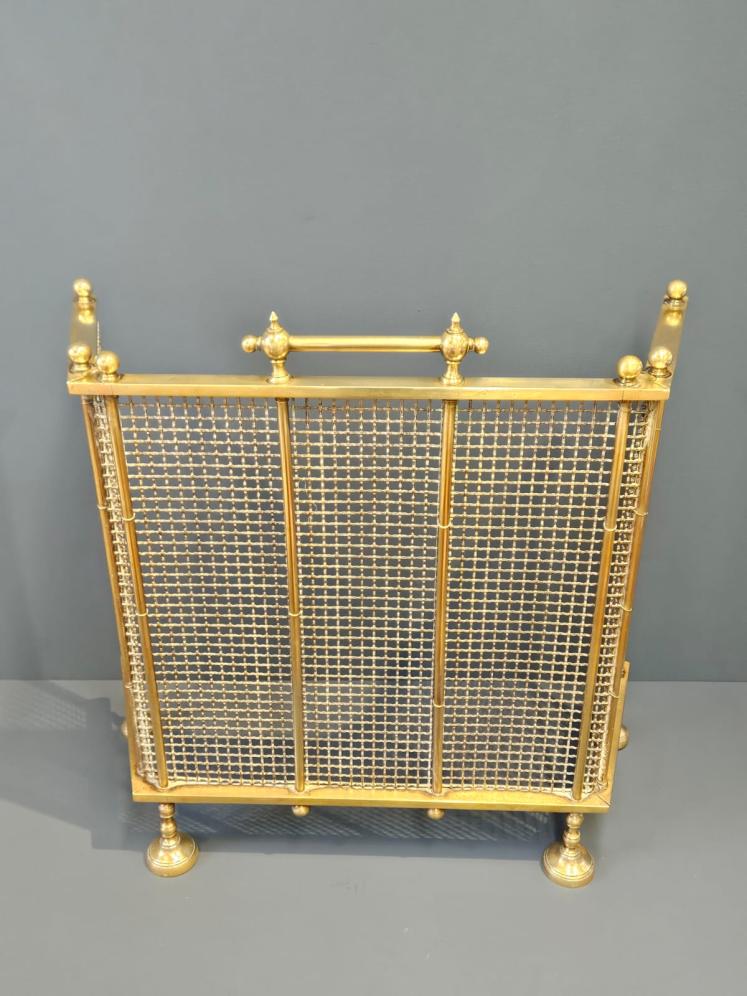 Victorian Cast Brass Framed Fire Guard - Image 3