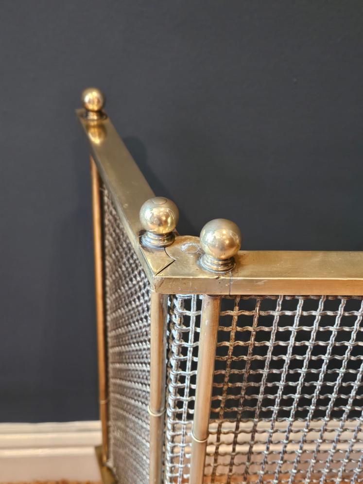 Victorian Cast Brass Framed Fire Guard - Image 2