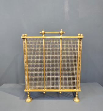 Victorian Cast Brass Framed Fire Guard - Image
