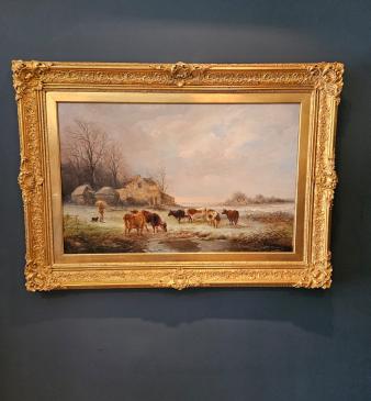 Fine Victorian Oil on Canvas Painting by Henry Park - Image