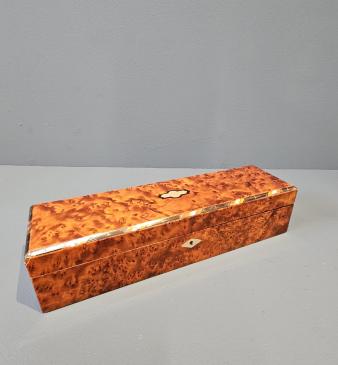 Victorian Amboyna and Mother of Pearl Inlaid Glove Box 