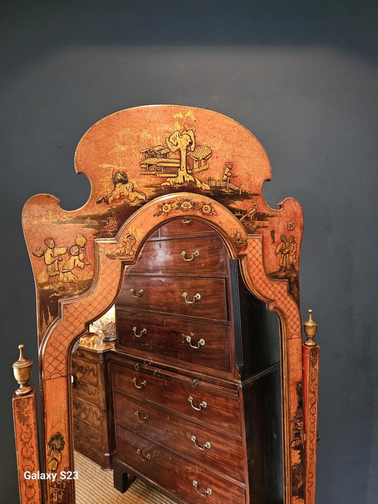 Superb Large 1920's Chinoiserie Cheval Mirror  - Image 10