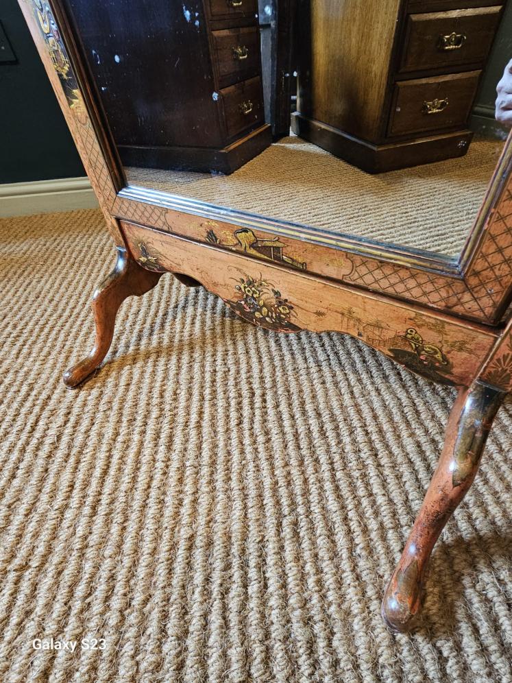 Superb Large 1920's Chinoiserie Cheval Mirror  - Image 4