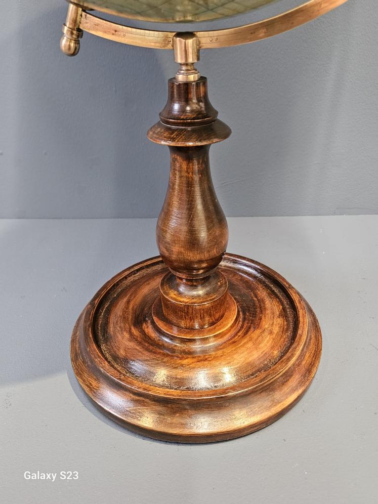 1920's Bacon's 12" Plaster Globe on Walnut Foot - Image 8
