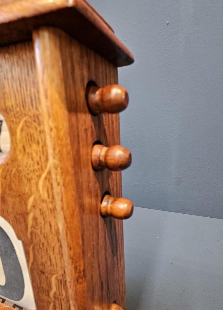 Large Late Victorian Figured Oak Perpetual Desk Calendar  - Image 7